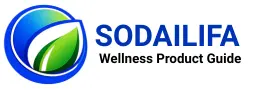 Sodailifa Wellness Product Guide logo, blue and green leaf symbol with text.